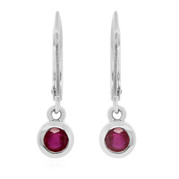Boucles d'oreilles en argent et Rubis de Madagascar