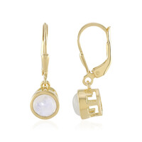 Boucles d'oreilles en argent et Pierre de Lune arc-en-ciel