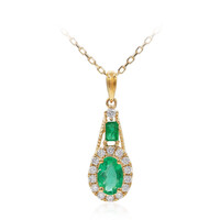 Collier en or et Emeraude de Zambie AAA