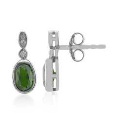 Boucles d'oreilles en argent et Diopside de Russie