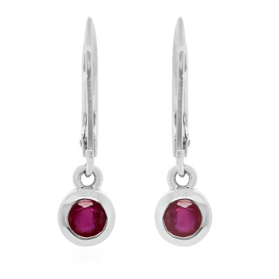 Boucles d'oreilles en argent et Rubis de Madagascar