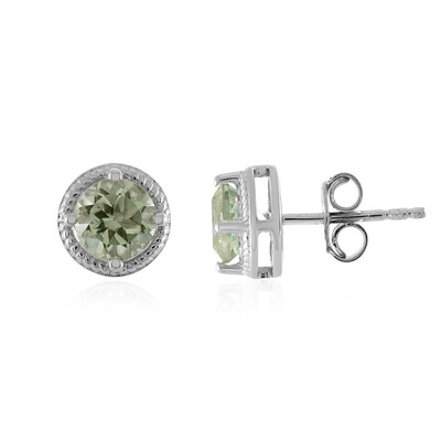 Boucles d'oreilles en argent et Améthyste verte