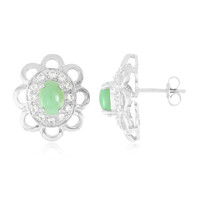 Boucles d'oreilles en argent et Chrysoprase impériale