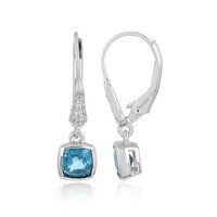 Boucles d'oreilles en argent et Kyanite bleu pétrole