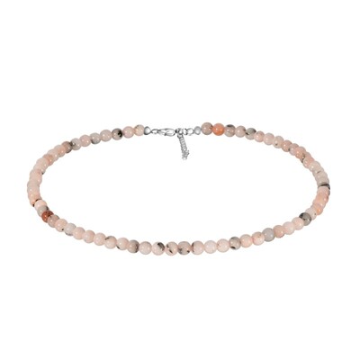 Collier en argent et Opale rose