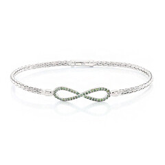 Bracelet en argent et Diamant vert