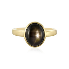 Bague en argent et Saphir étoilé noir