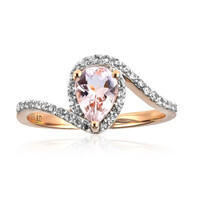 Bague en or et Béryl rose non chauffé
