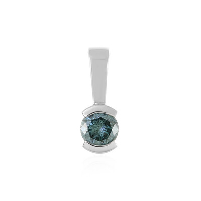 Pendentif en or et Diamant bleu ciel I4