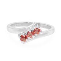 Bague en argent et Saphir orange