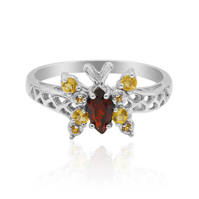 Bague en argent et Grenat du Mozambique