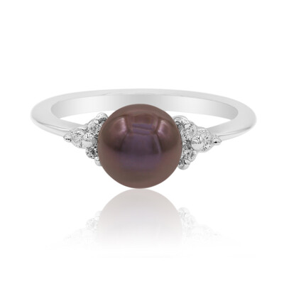 Bague en argent et Perle de culture d'eau douce (TPC)