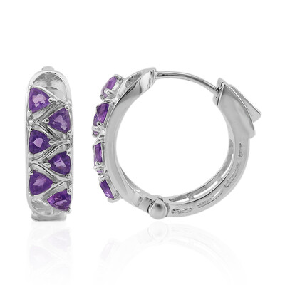 Boucles d'oreilles en argent et Améthyste