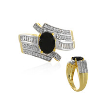 Bague en argent et Tourmaline noire