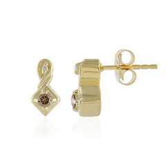 Boucles d'oreilles en argent et Diamant champagne I3