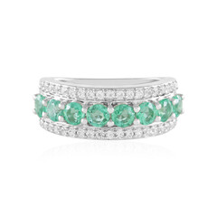 Bague en argent et Emeraude de Colombie