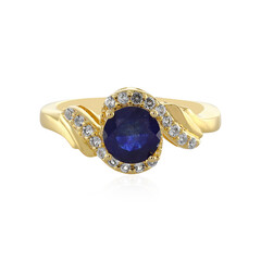 Bague en argent et Saphir bleu de Madagascar