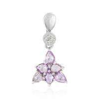 Pendentif en argent et Saphir pourpre de Ceylan non chauffé