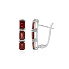 Boucles d'oreilles en argent et Grenat du Mozambique
