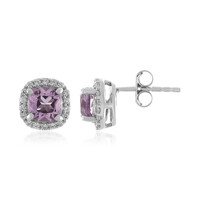 Boucles d'oreilles en argent et Améthyste Rose de France