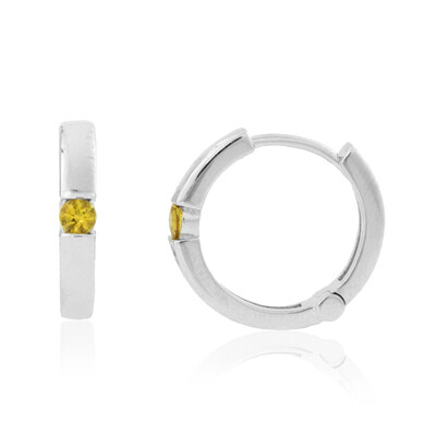 Boucles d'oreilles en argent et Scapolite cognac