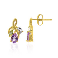 Boucles d'oreilles en argent et Améthyste Rose de France