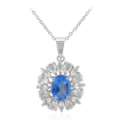 Collier en argent et Topaze Bleue Indigo