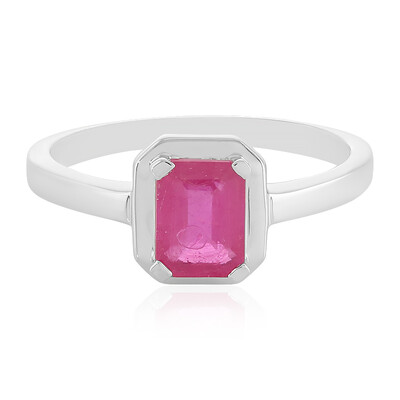 Bague en argent et Saphir rose de Madagascar