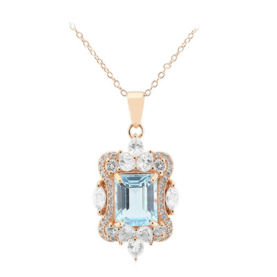 Collier en argent et Topaze bleu ciel
