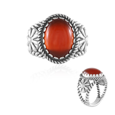 Bague en argent et Onyx rouge (Desert Chic)