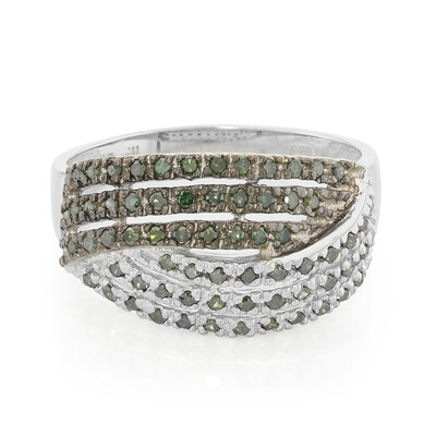 Bague en argent et Diamant fantaisie