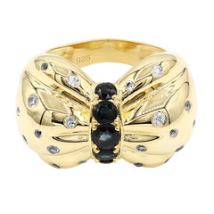 Bague en argent et Saphir bleu