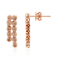 Boucles d'oreilles en or et Diamant rose de France SI1 d'Argyle 