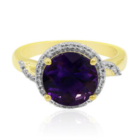 Bague en or et Améthyste d'Uruguay