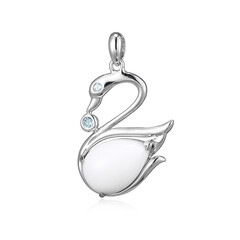 Pendentif en argent et Agate blanche