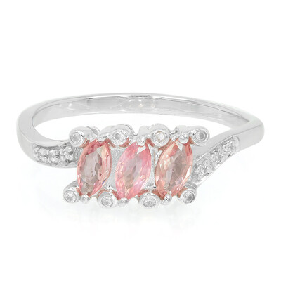 Bague en argent et Saphir Padparadscha
