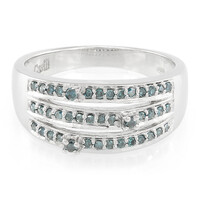 Bague en argent et Diamant fantaisie