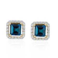 Boucles d'oreilles en or et Indicolite du Brésil