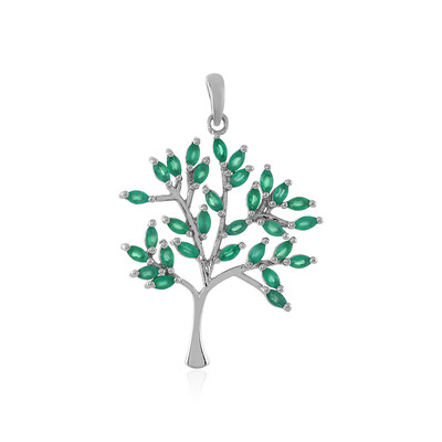Pendentif en argent et Onyx vert
