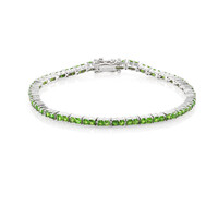 Bracelet en argent et Diopside de Russie