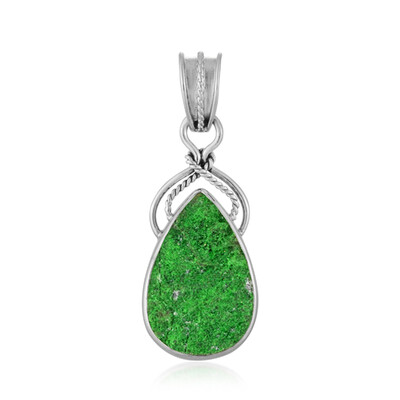 Pendentif en argent et Uvarovite (Bali Barong)