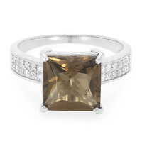 Bague en argent et Quartz fumé