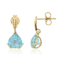 Boucles d'oreilles en or et Topaze bleu ciel
