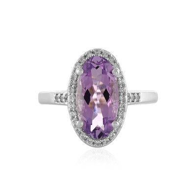 Bague en argent et Améthyste Rose de France