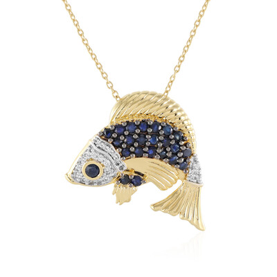 Collier en argent et Saphir bleu