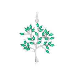Pendentif en argent et Onyx vert