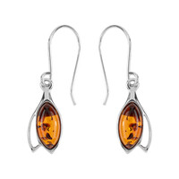 Boucles d'oreilles en argent et Ambre