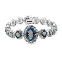 Bracelet en argent et Quartz mystique bleu