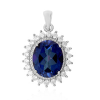 Pendentif en argent et Topaze bleu roi