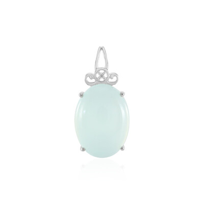 Pendentif en argent et Calcédoine d'eau